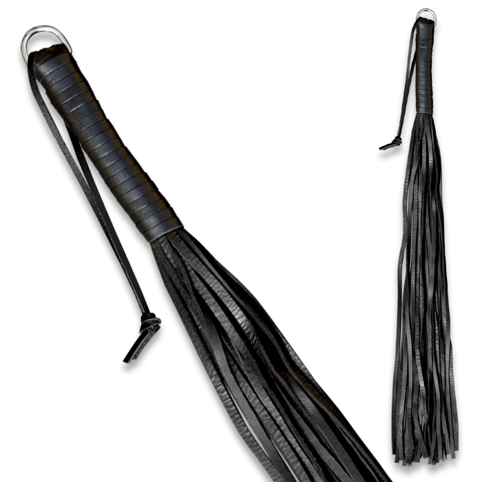 Peitsche aus Nappaleder schwarz